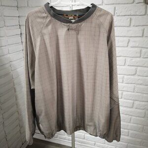 Sunice Men's Size XL V-neck Loose Fit Taupe & Grey Golf Pullover / Windbreaker